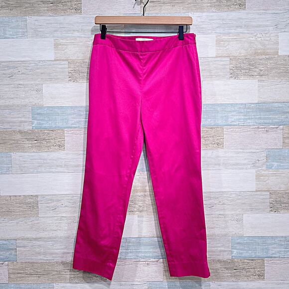 RSVP By TALBOTS Sateen Chino Pants Pink Crop Ankle Work Womens 8P 8 Petite - Picture 1 of 6